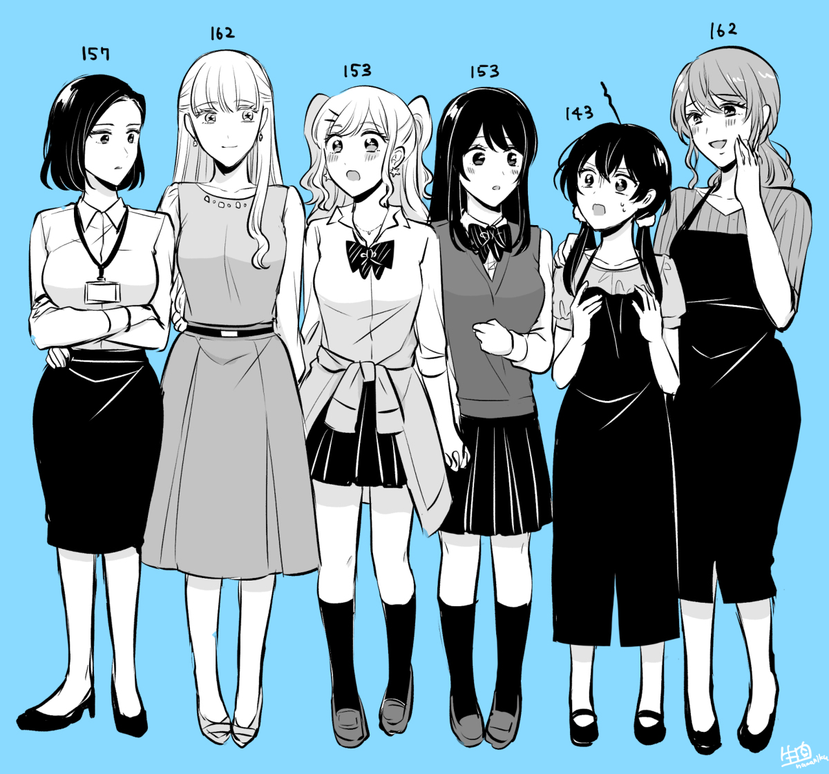 This is a pixiv picture whose title is 【創作百合】色々百合まとめ7.