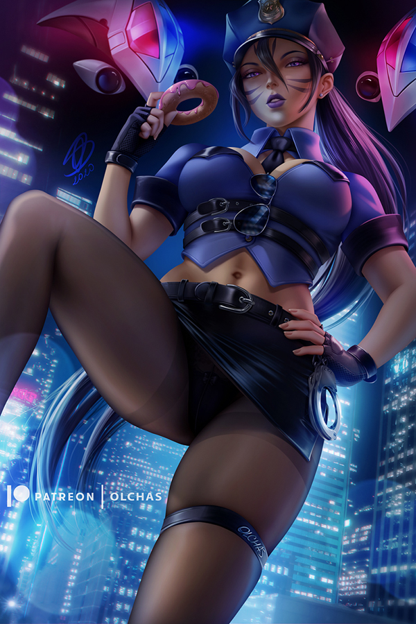 This is a pixiv picture whose title is Officer Kai'Sa.