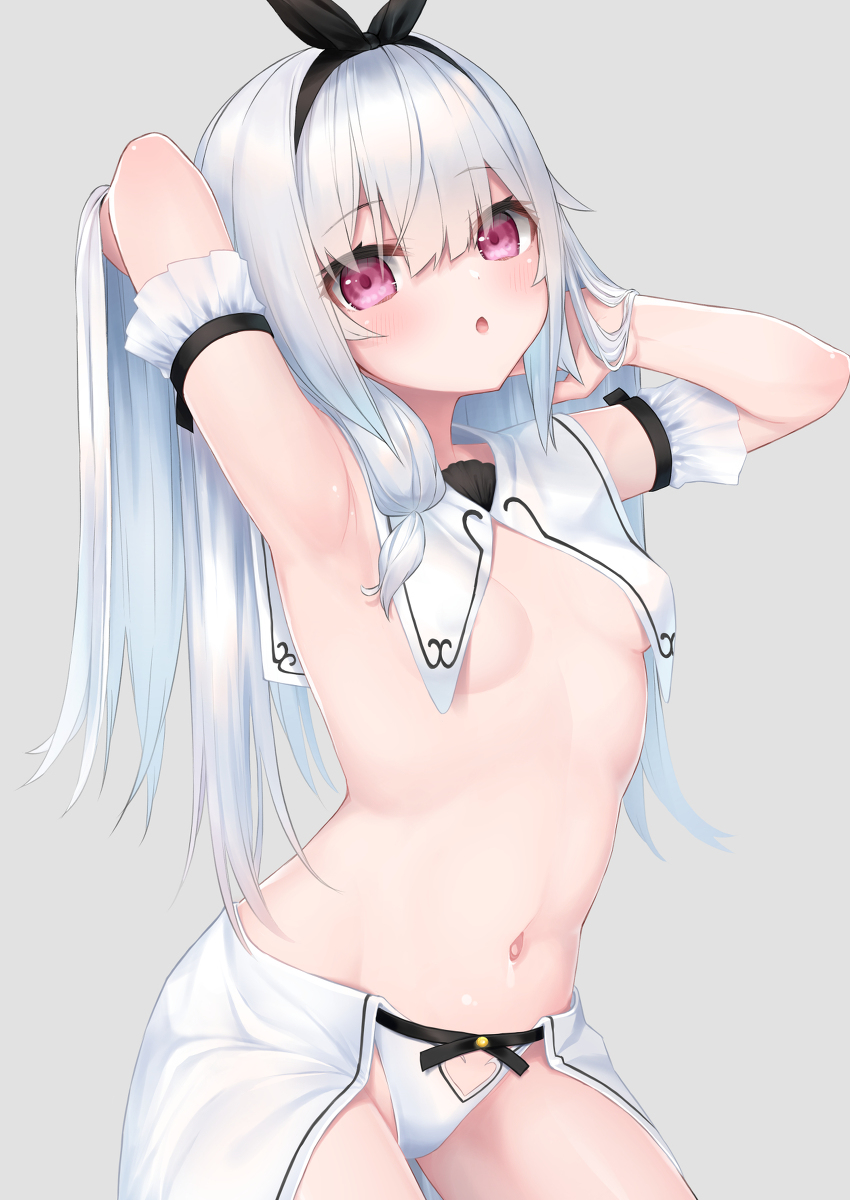 This is a pixiv picture whose title is 魅惑の白髪.