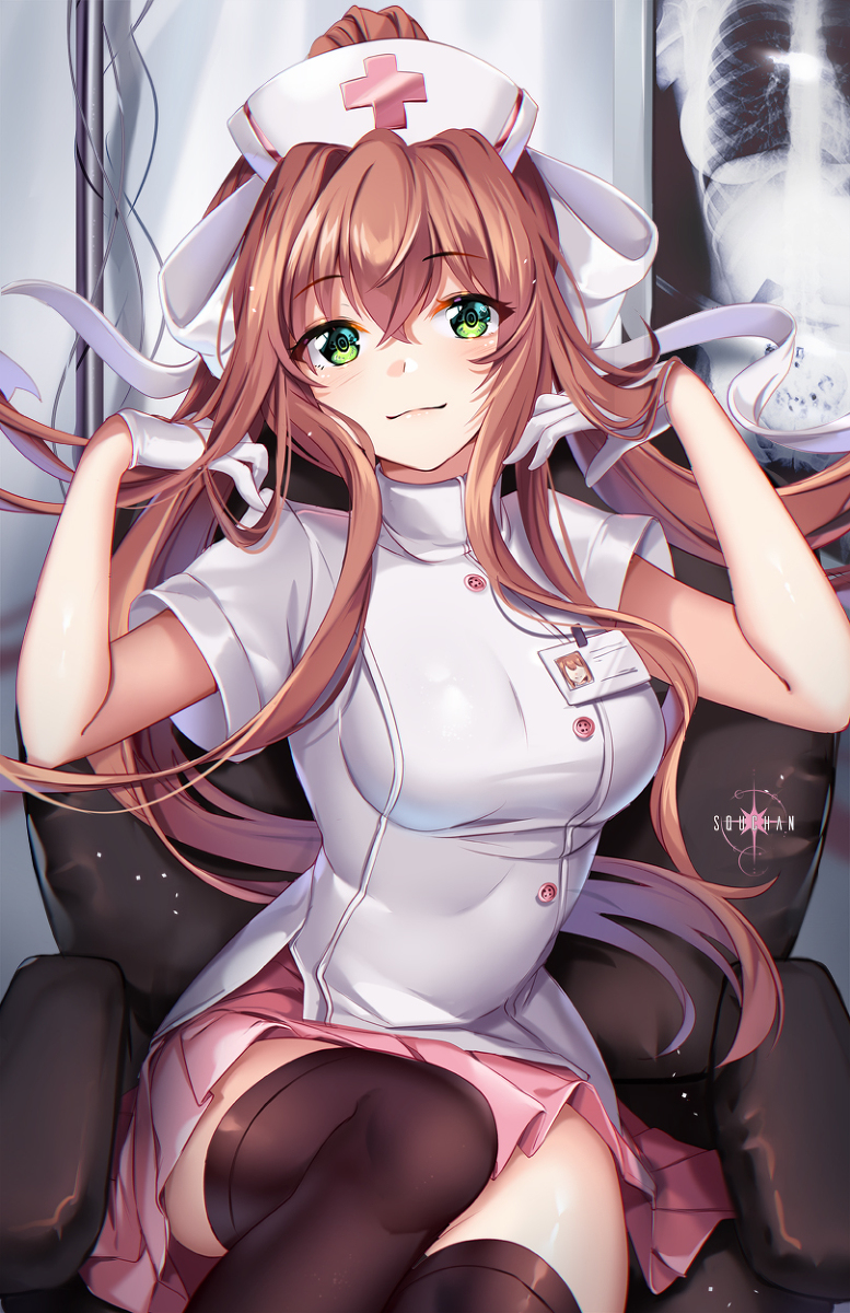 This is a pixiv picture whose title is DDLC - Monika.