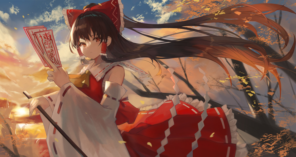 This is a pixiv picture whose title is 博麗の巫女.