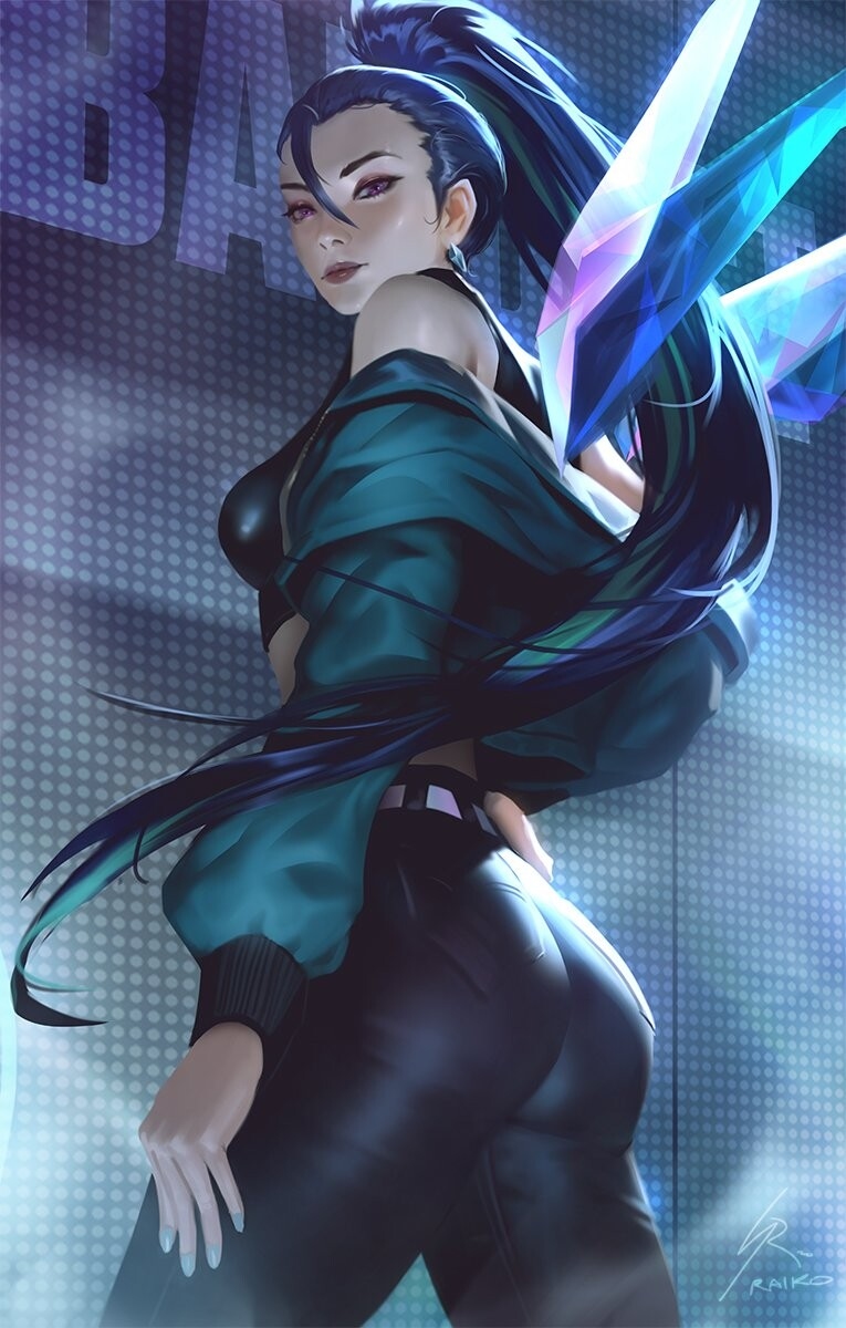 This is a pixiv picture whose title is "The Baddest" K/DA Kai'Sa.