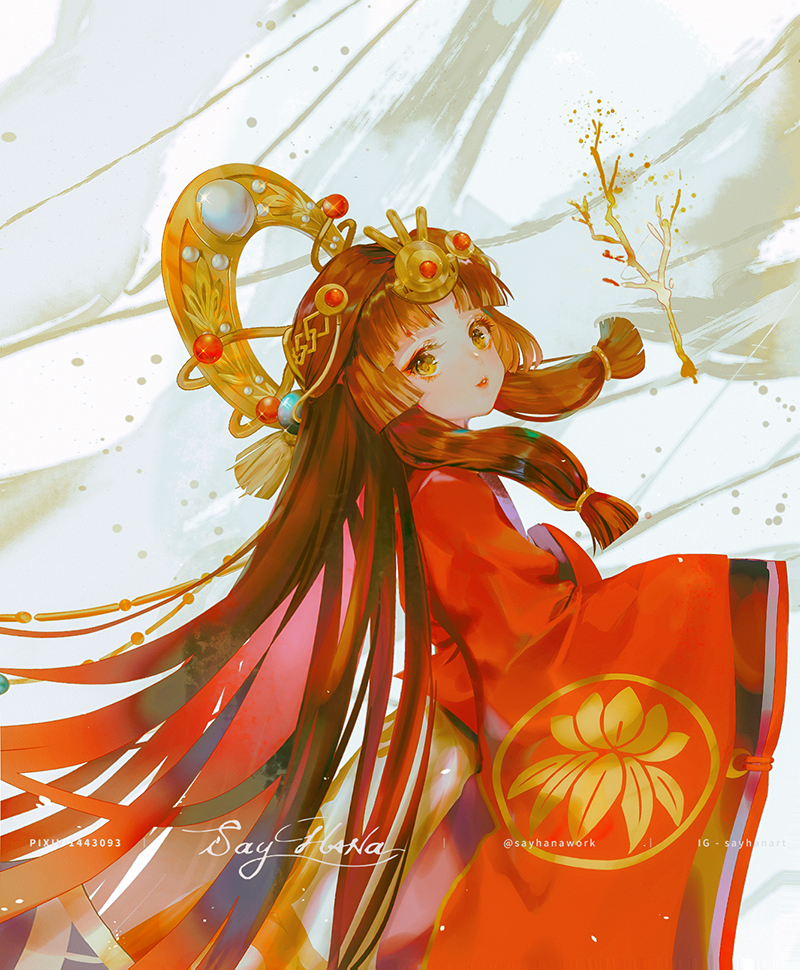 This is a pixiv picture whose title is 迎月.