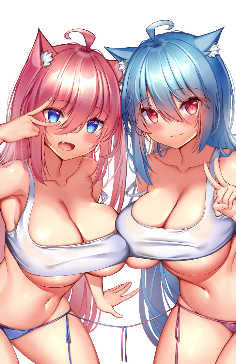 This is a pixiv picture whose title is Itsumi x Nekomia 20k Followers!.