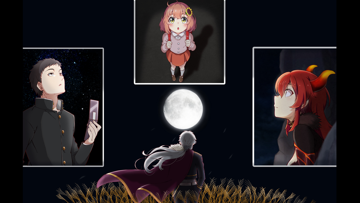 This is a pixiv picture whose title is 月.