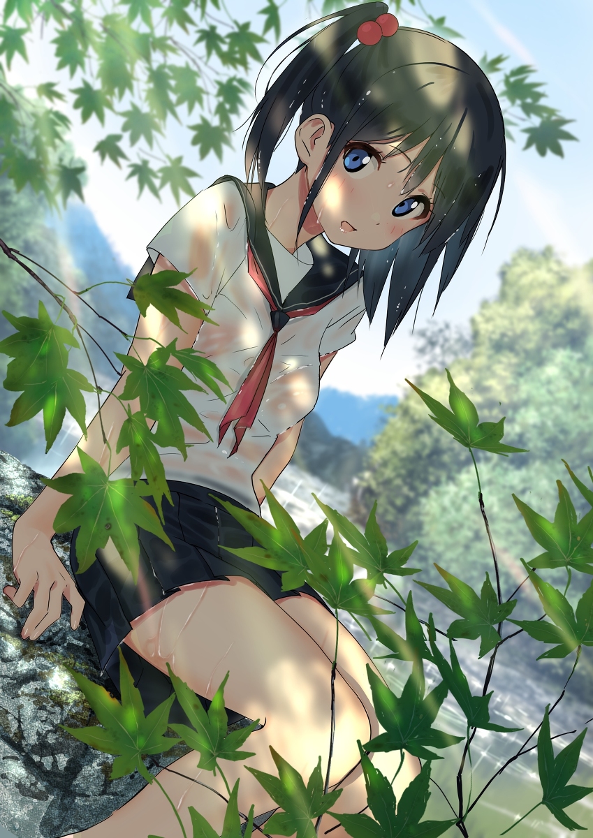 This is a pixiv picture whose title is 水遊び.