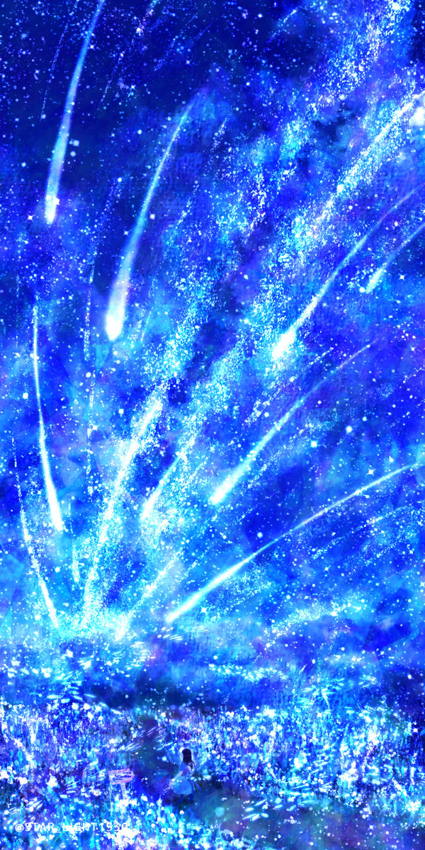 This is a pixiv picture whose title is 夜這い星の宵.