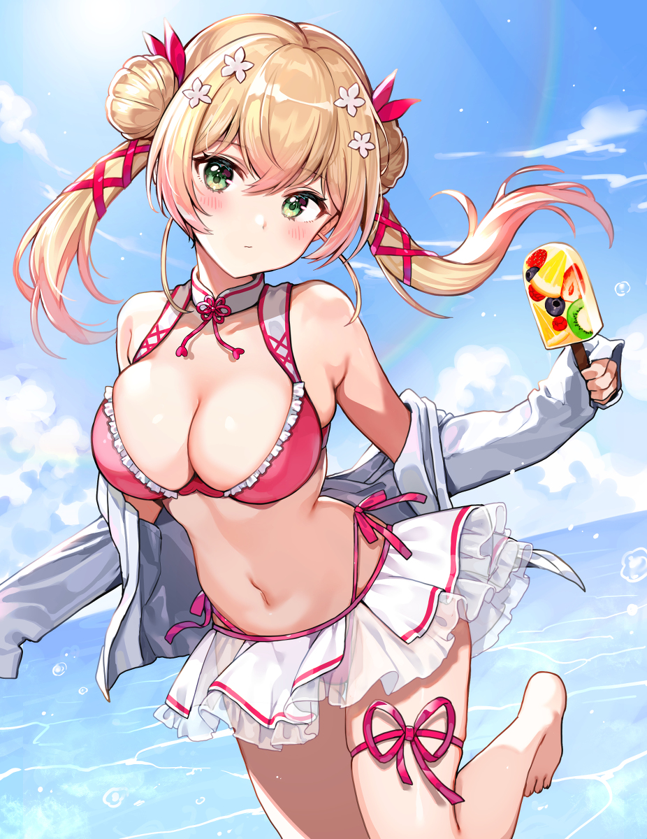 This is a pixiv picture whose title is 水着ねねちー.