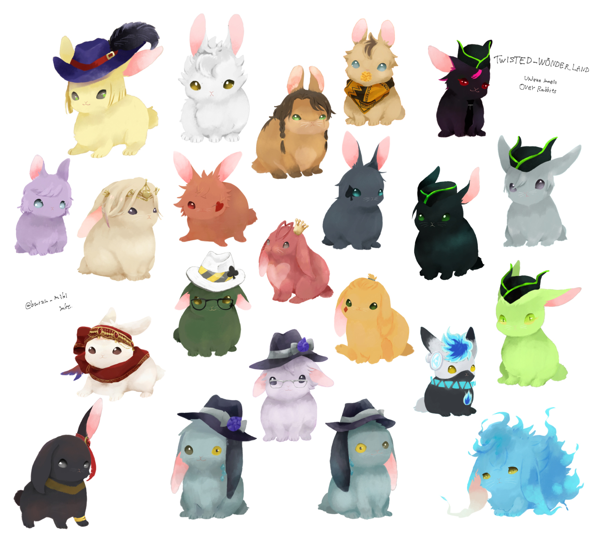 This is a pixiv picture whose title is ツイステラビット.