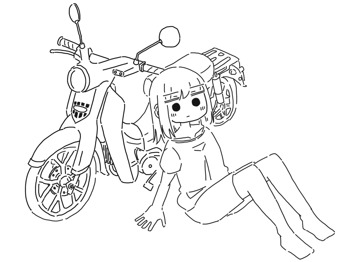 This is a pixiv picture whose title is スーパーカブ.