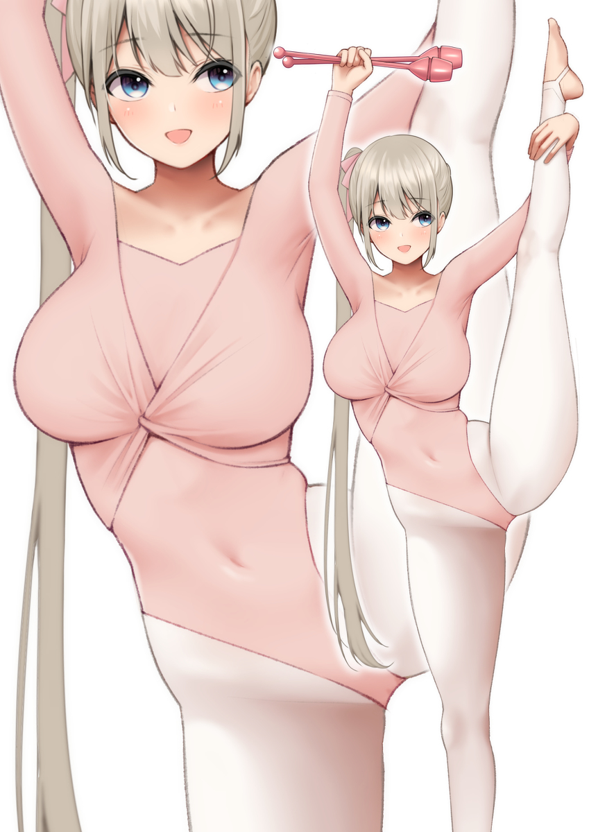 This is a pixiv picture whose title is 『先輩っ！見ててください！…えいっ！』.