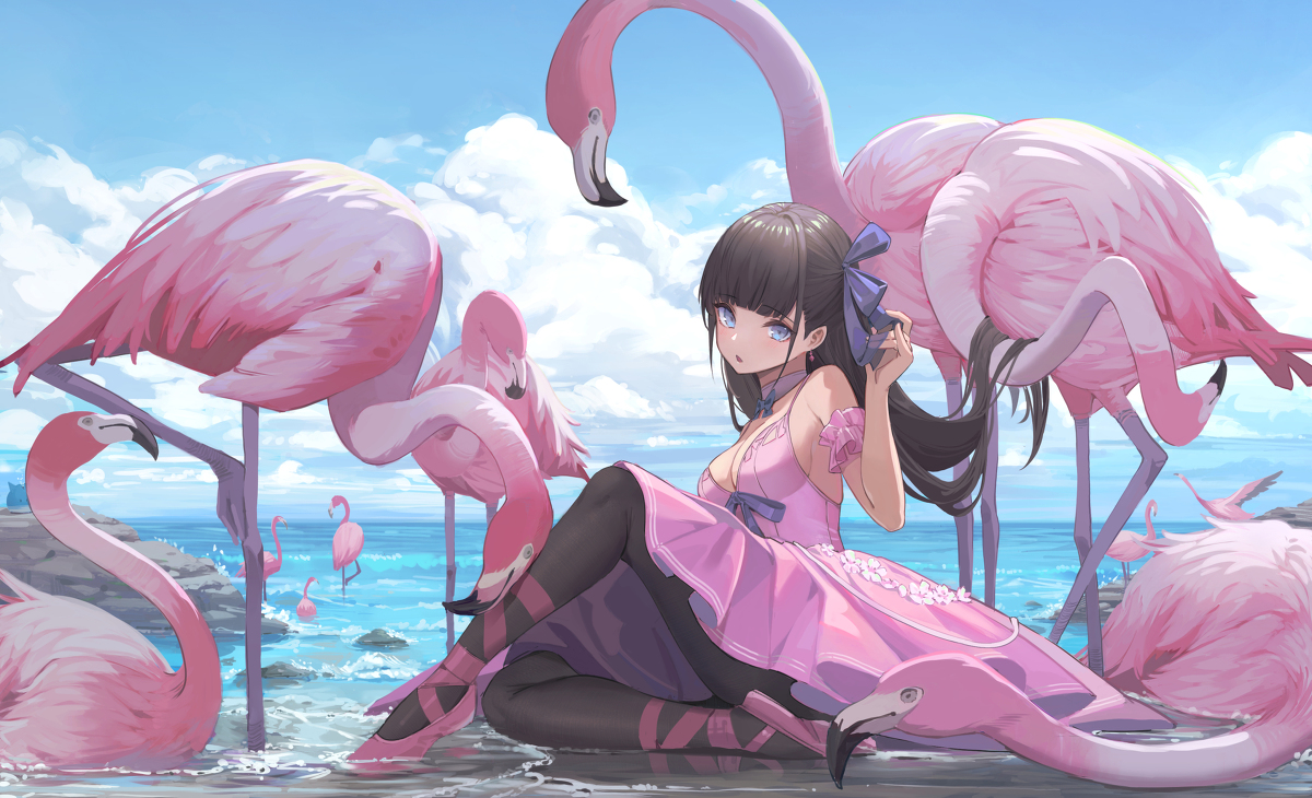 This is a pixiv picture whose title is Flamingo.