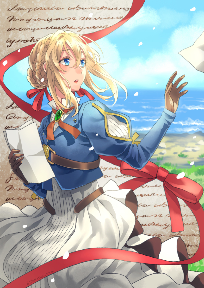 This is a pixiv picture whose title is 手紙の行方.
