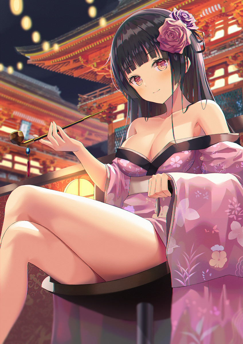 This is a pixiv picture whose title is 夜.