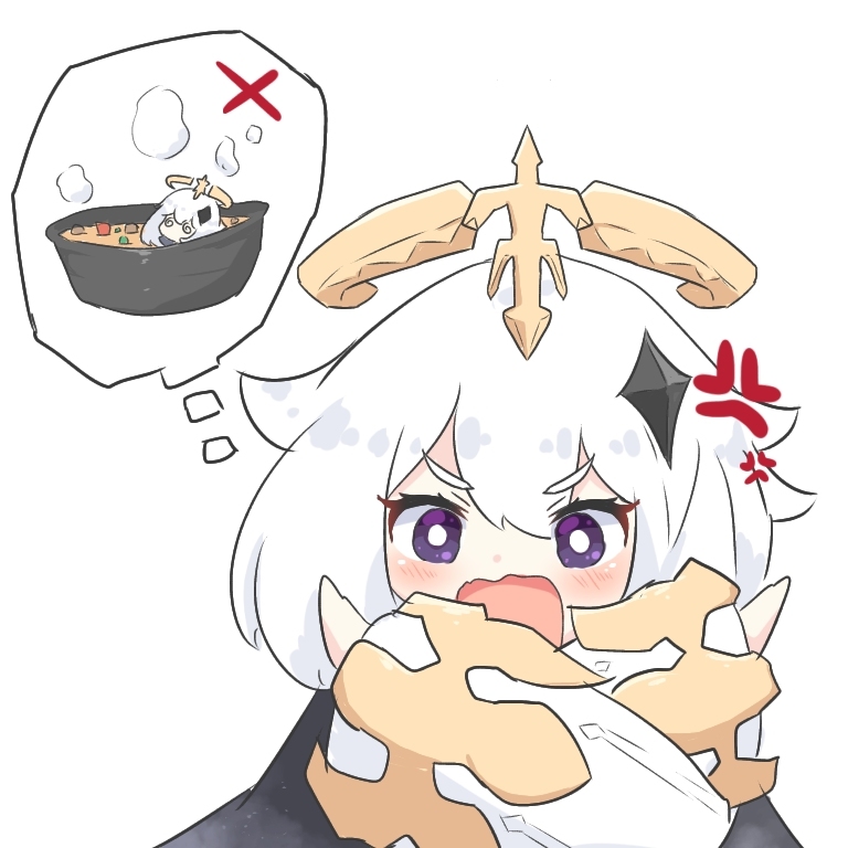 This is a pixiv picture whose title is "NOT" an Emergency Food.