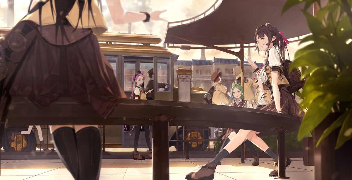 This is a pixiv picture whose title is 蒸気煙るバス停で.