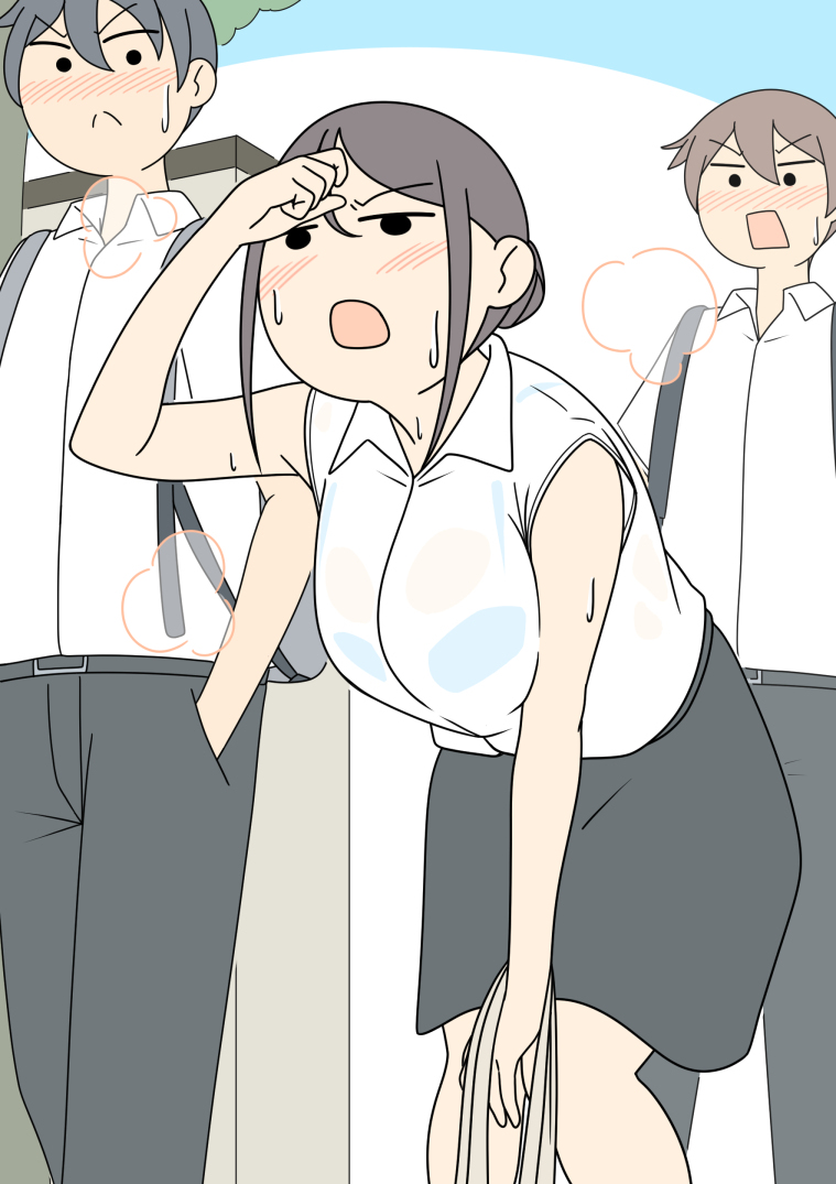 This is a pixiv picture whose title is 「はぁ、はぁ・・・ま、間に合った・・・」.