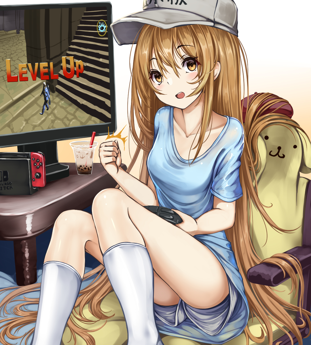This is a pixiv picture whose title is 休日を楽しむ血小板ちゃん.