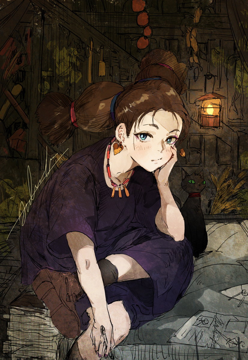 This is a pixiv picture whose title is 占い師.