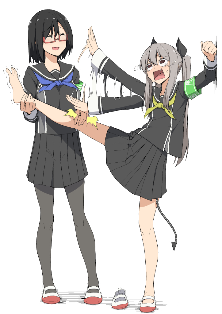 This is a pixiv picture whose title is 風紀委員長のI字バランス.