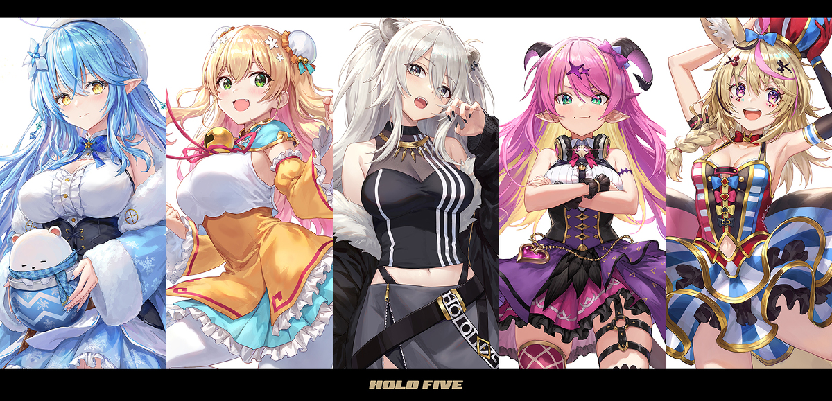This is a pixiv picture whose title is HOLO FIVE.