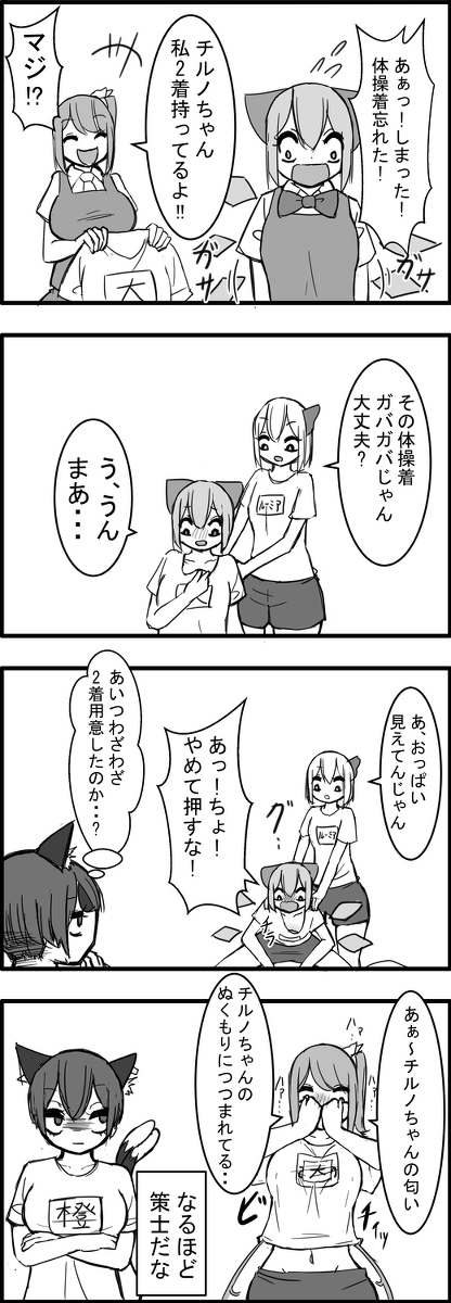 This is a pixiv picture whose title is 東方大体四コマ漫画.