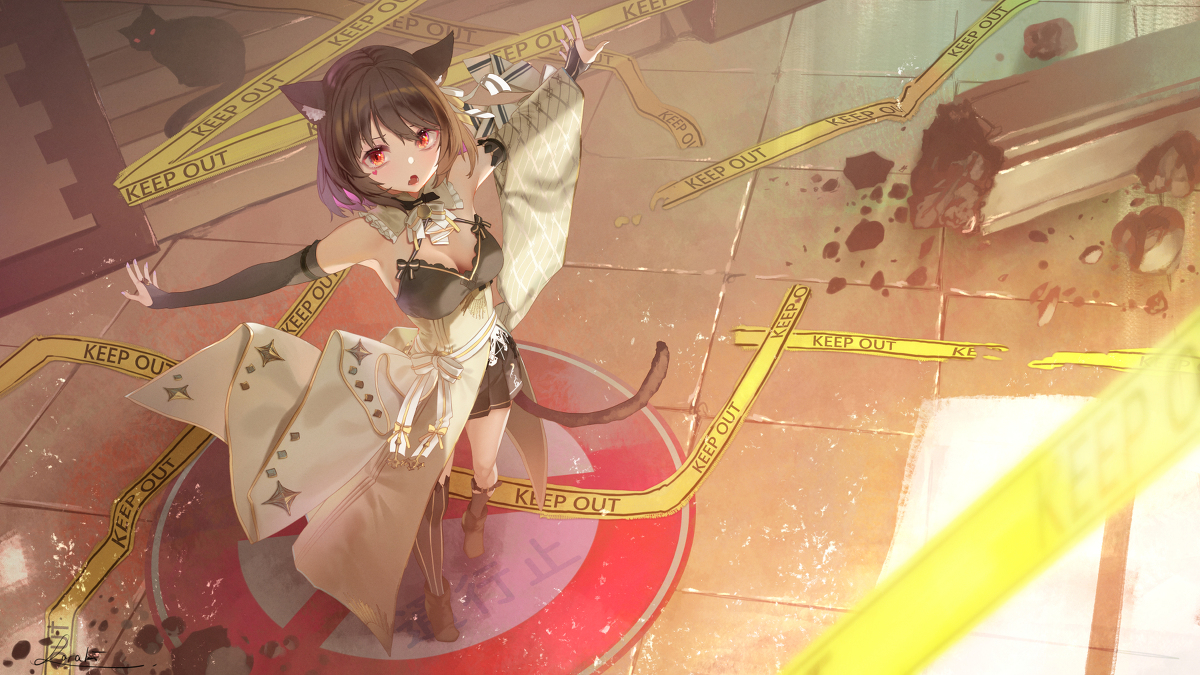 This is a pixiv picture whose title is 通行止め.