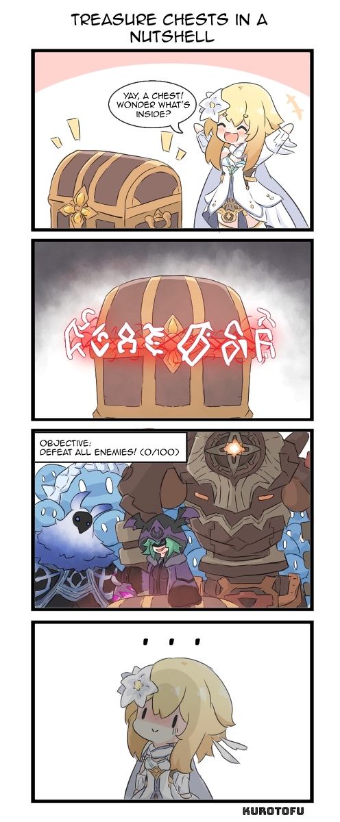 This is a pixiv picture whose title is Genshin Impact: Treasure Chests.