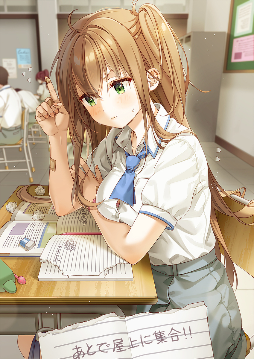 This is a pixiv picture whose title is お昼休み、屋上....