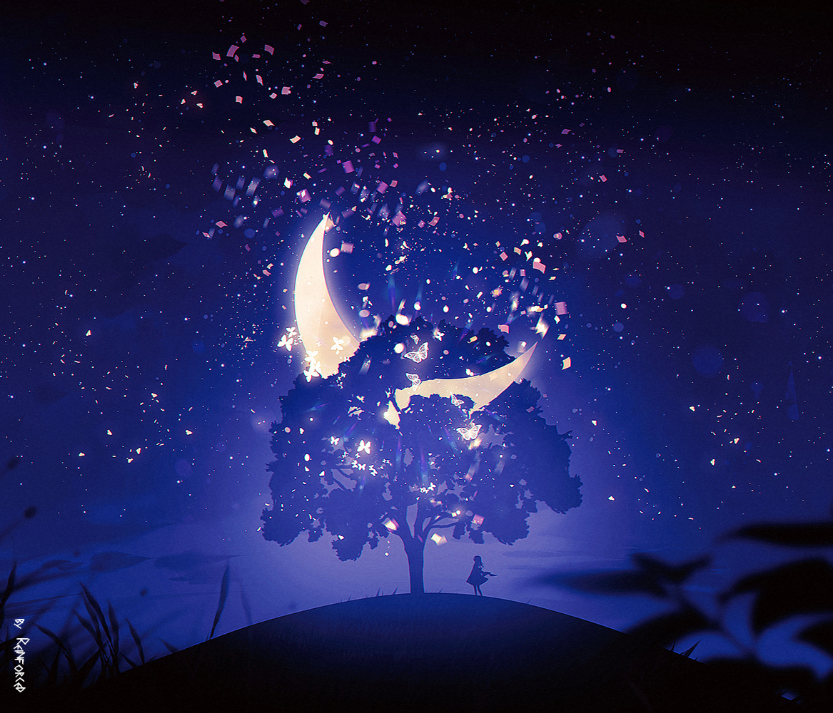 This is a pixiv picture whose title is moontree.