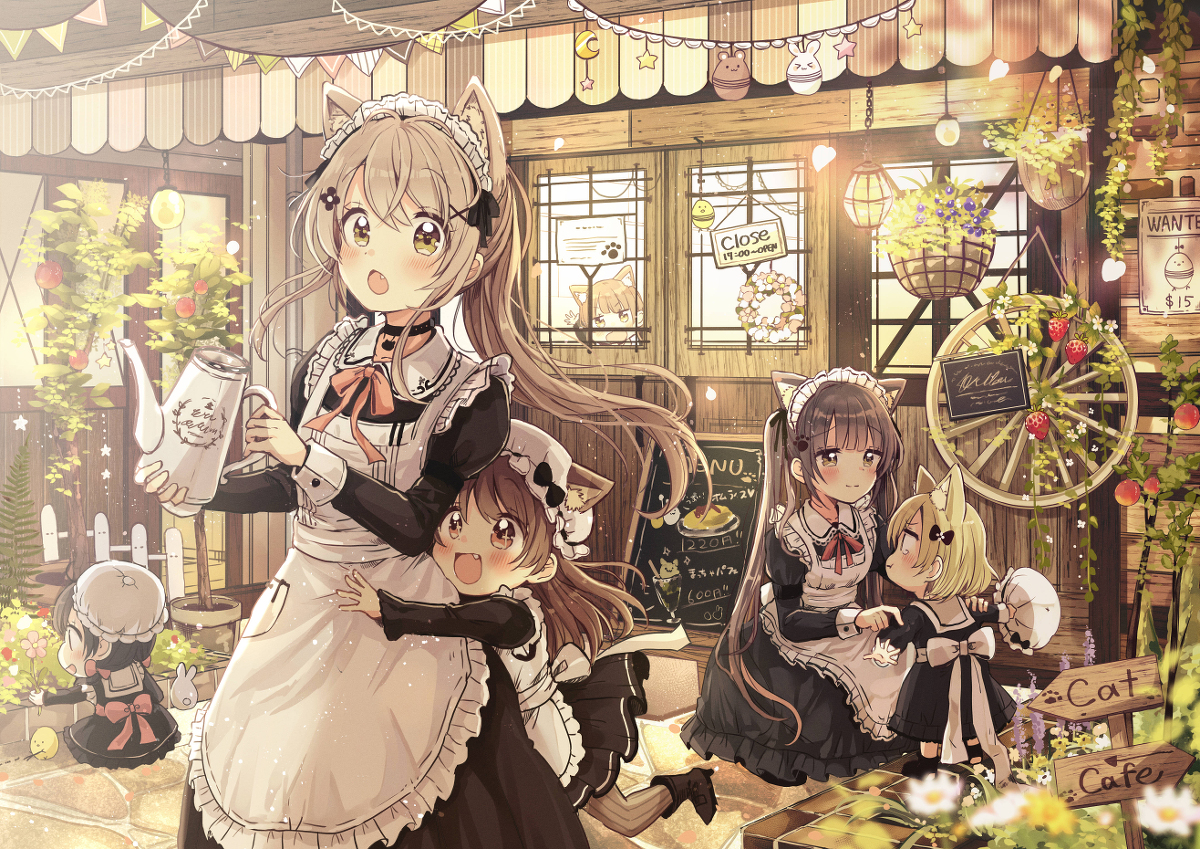 This is a pixiv picture whose title is 猫カフェ開店準備中♪.