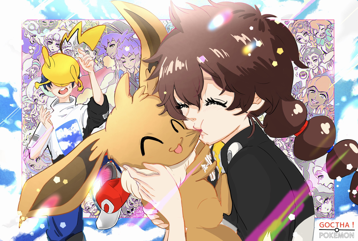 This is a pixiv picture whose title is 吸われにいってるイーブイ.
