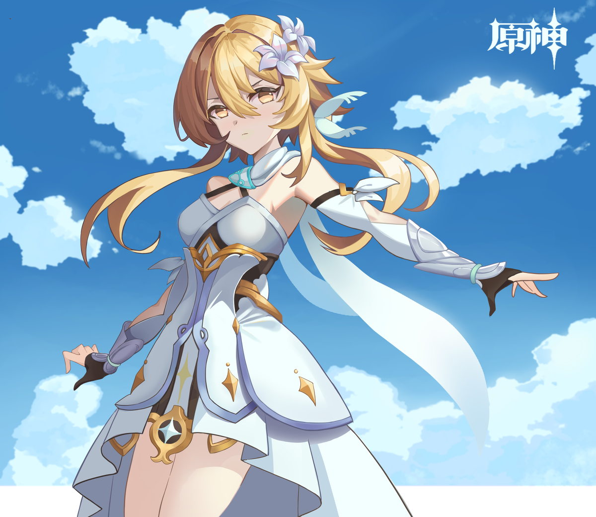 This is a pixiv picture whose title is 原神妹妹，荧.