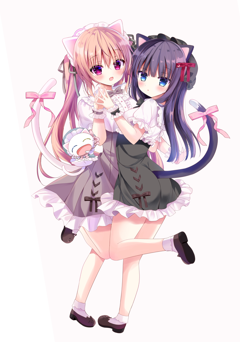 This is a pixiv picture whose title is 花梨と愛莉とシロ.