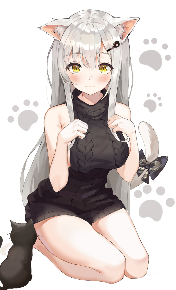 This is a pixiv picture whose title is 猫娘さん.