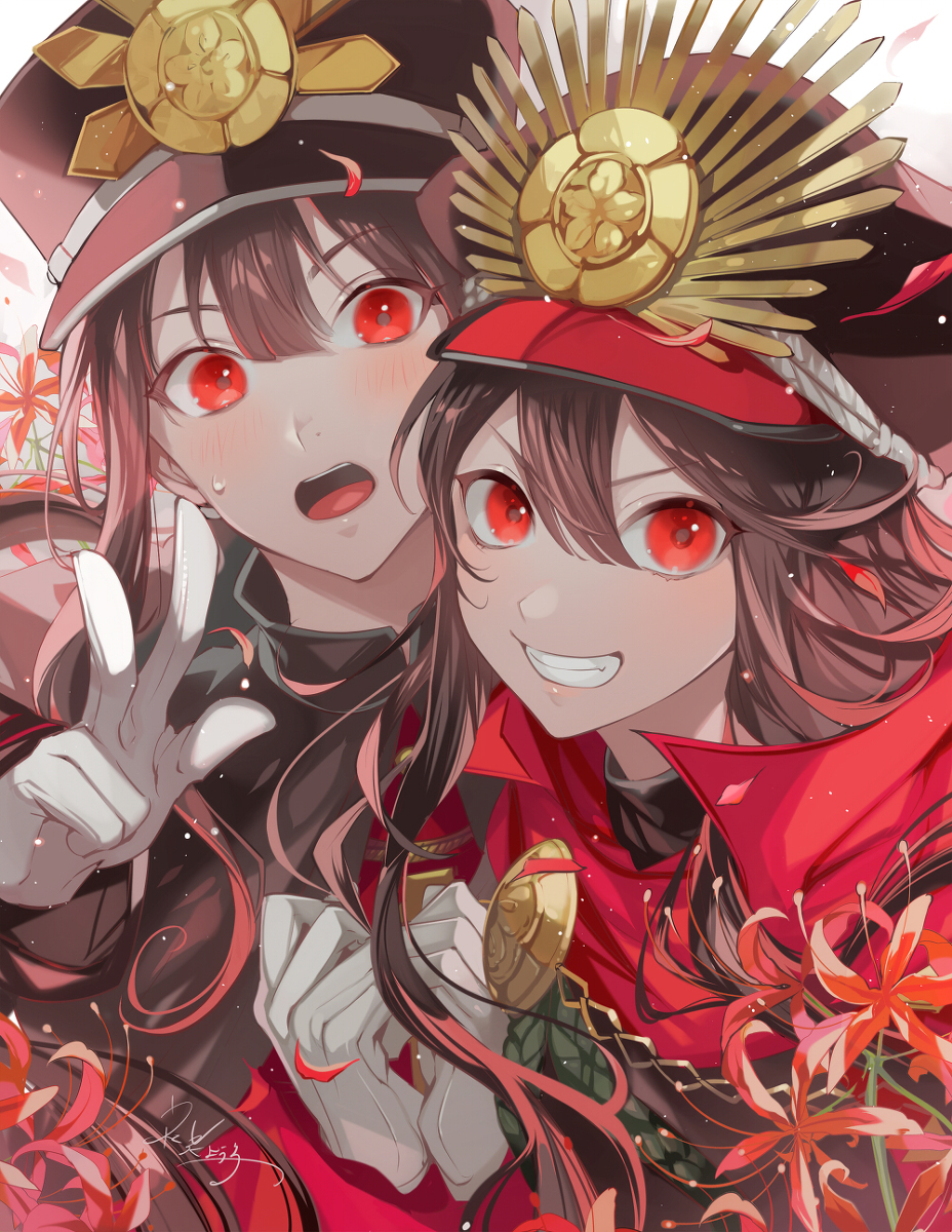 This is a pixiv picture whose title is ノッブとカッツ.