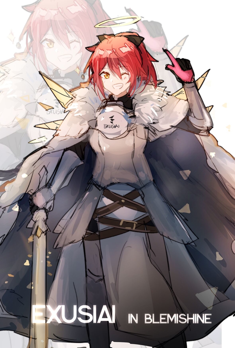 This is a pixiv picture whose title is EXUSIAI in BLEMISHINE.