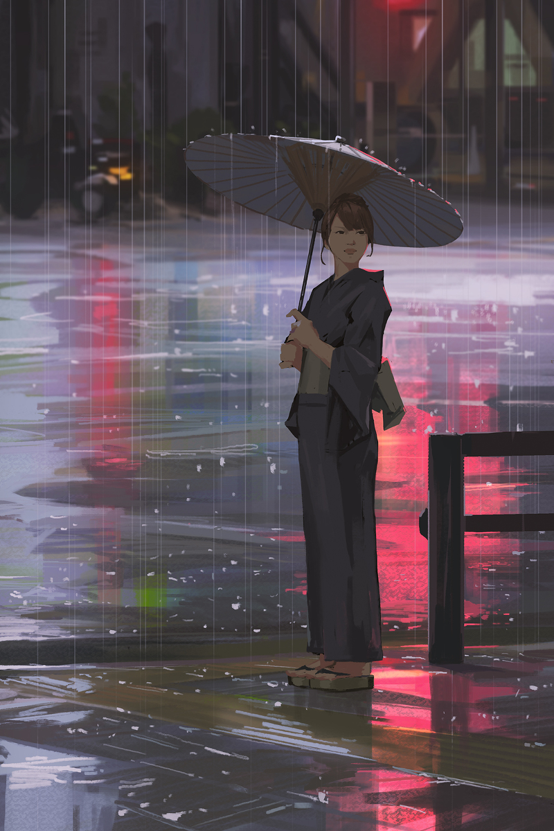 This is a pixiv picture whose title is Rain 💙.