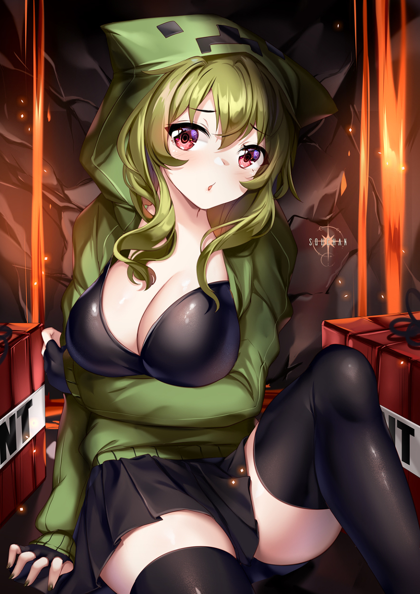 This is a pixiv picture whose title is Minecraft - Creeper.