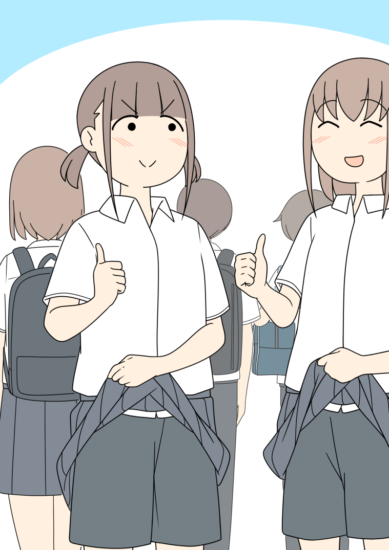 This is a pixiv picture whose title is 「解決したんなら学校行くぞ〜」.