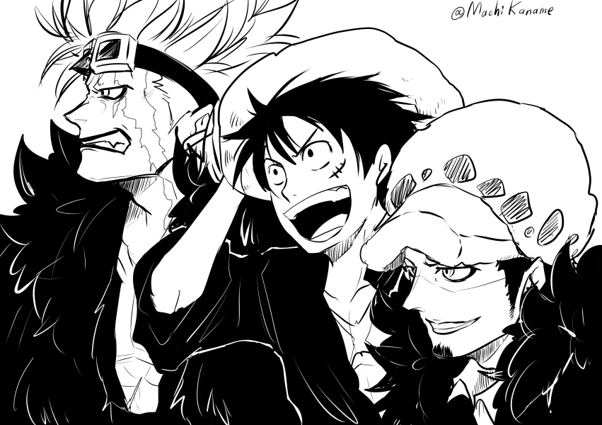This is a pixiv picture whose title is ワンピ落書きまとめ（ローばかりギャグ).