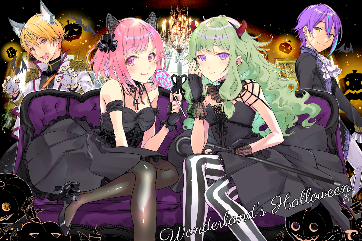 This is a pixiv picture whose title is ワンダーランズ×ハロウィン.