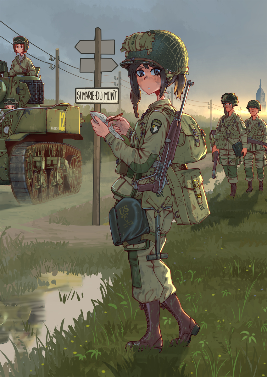 This is a pixiv picture whose title is D DAY +1 Sainte-Marie-du-Mont.