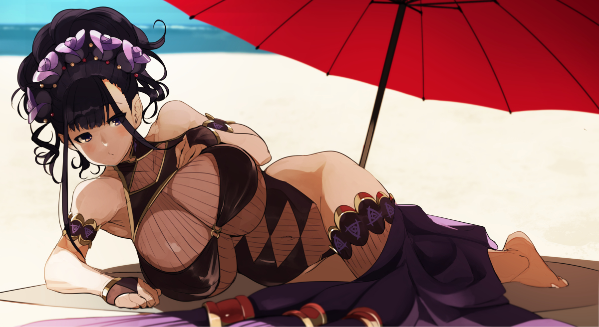 This is a pixiv picture whose title is 水着紫式部.