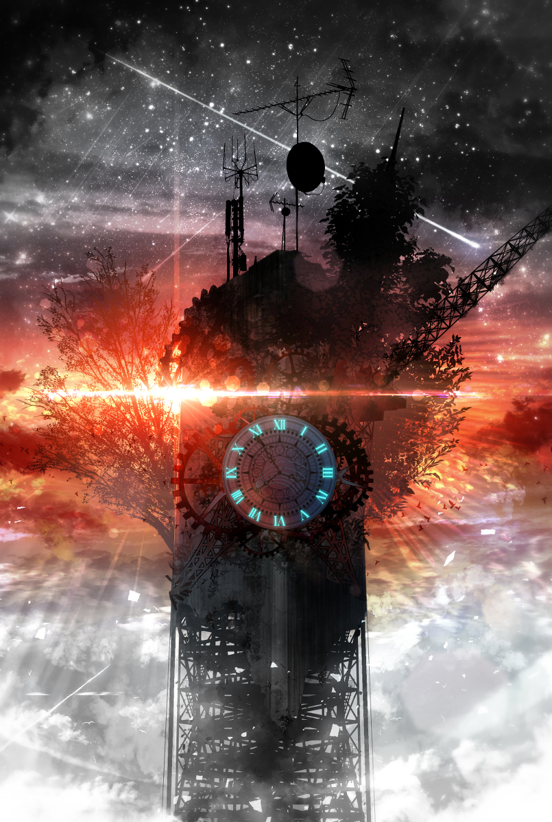 This is a pixiv picture whose title is 部分的に色がある世界.