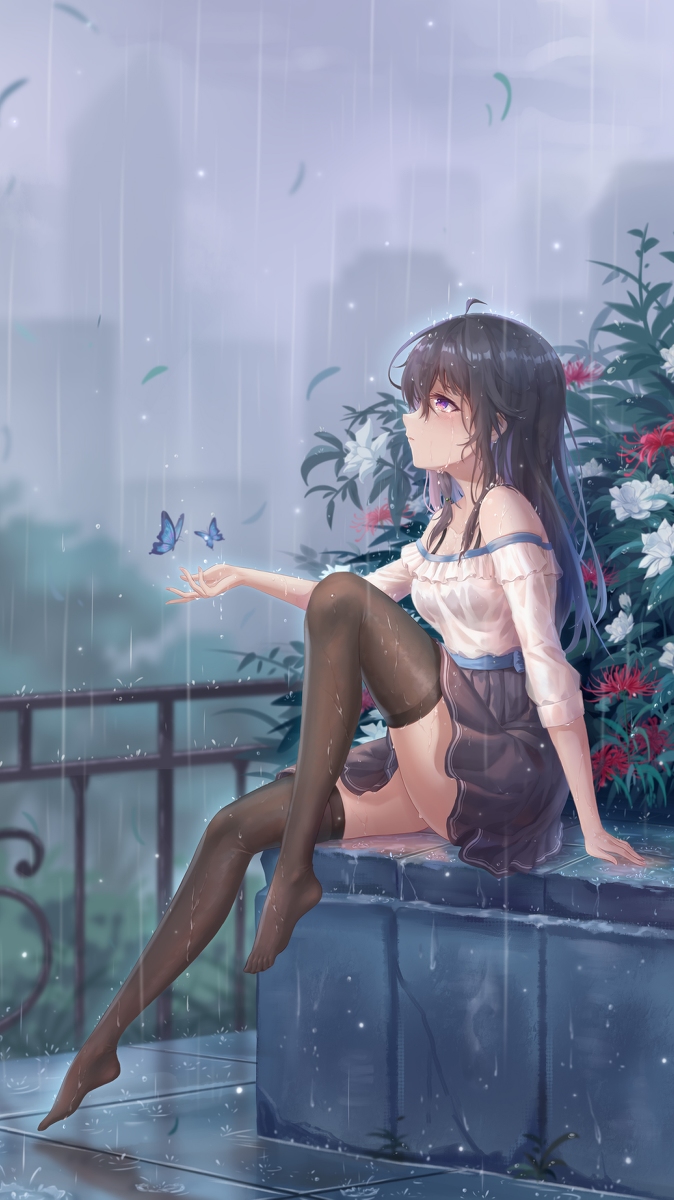 This is a pixiv picture whose title is 雨.