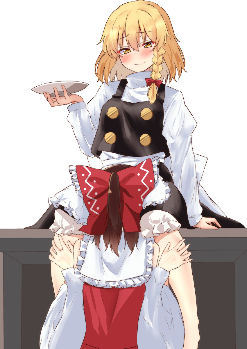 This is a pixiv picture whose title is レイマリ落書き.