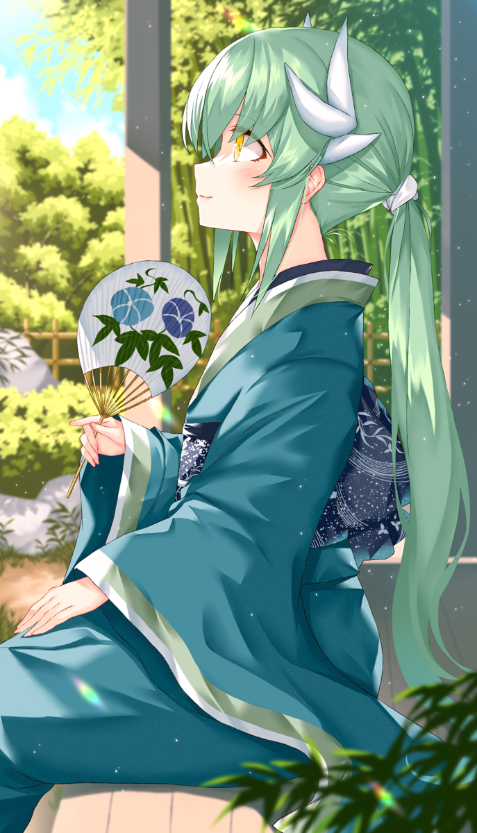 This is a pixiv picture whose title is 夏の縁側.