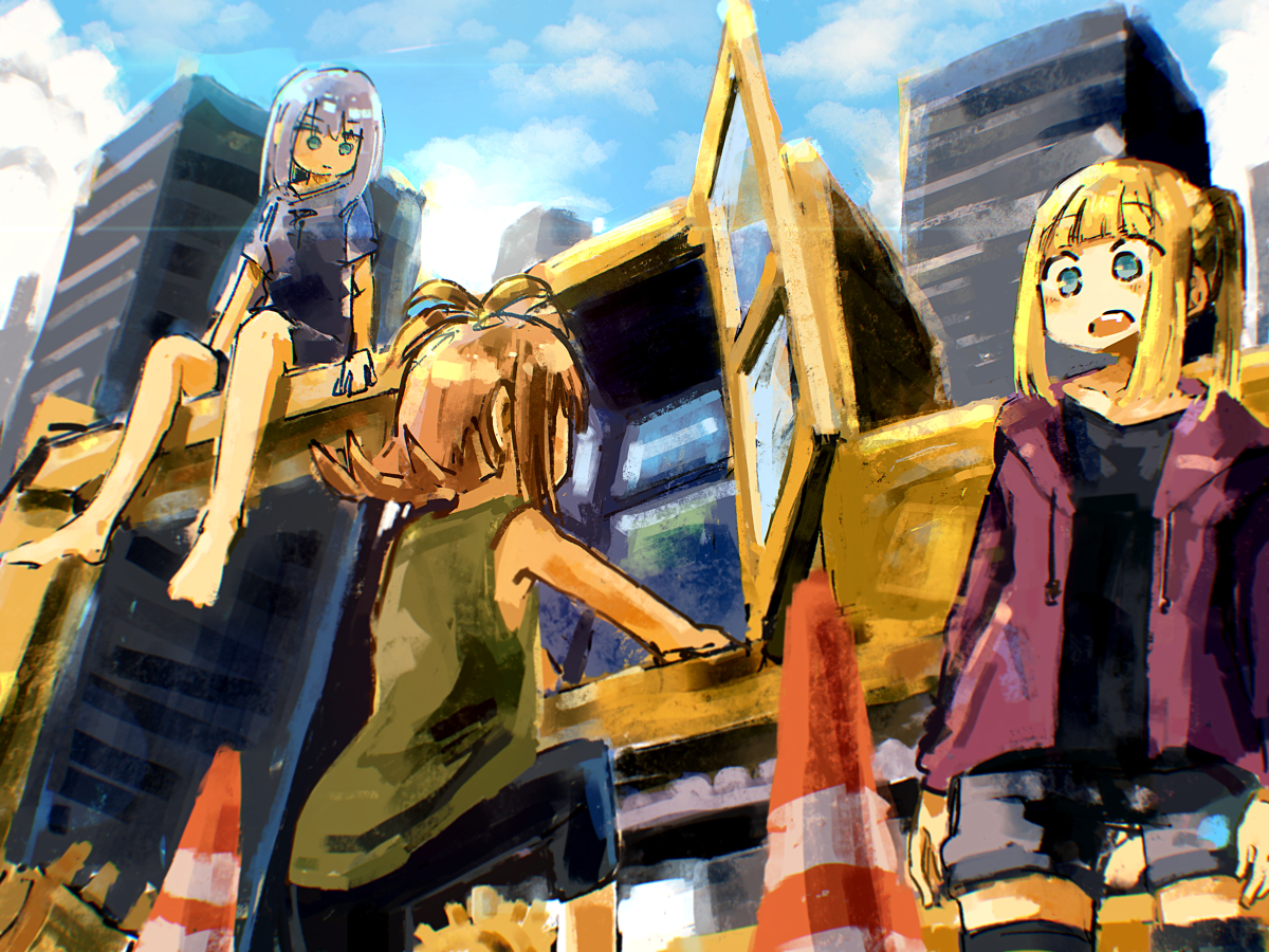 This is a pixiv picture whose title is 道路工事.