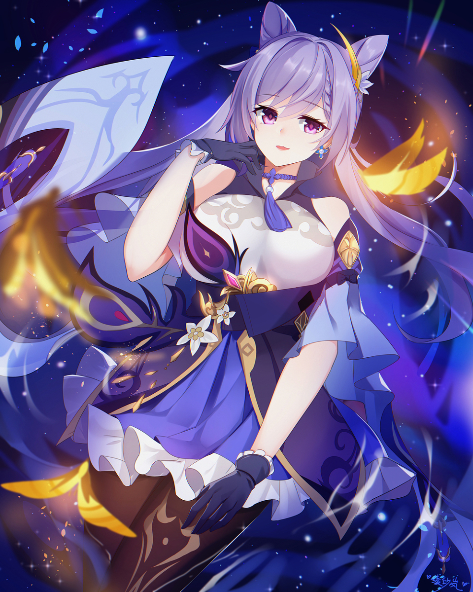 This is a pixiv picture whose title is 刻晴（表）keqing.